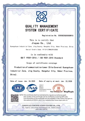 Certificado del Sistema de Gestión de Calidad ISO 9001