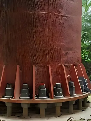 Fijación de la torre a los cimientos